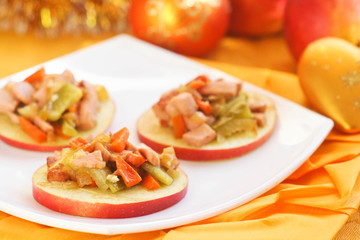 Festive appetizer with apple