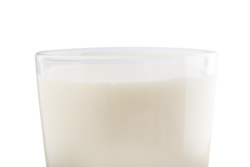 fresh milk in a glass isolated on white background, clipping path.