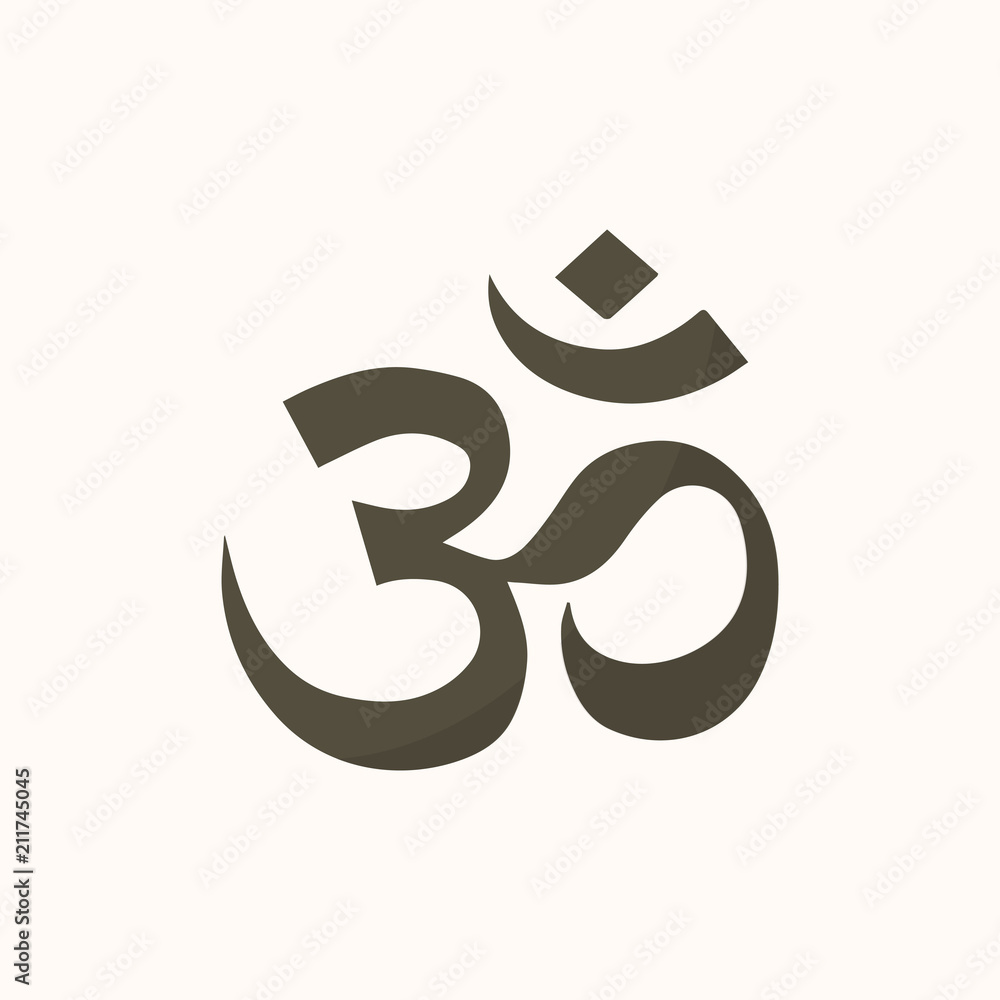 Sticker illustraition of the indian om symbol