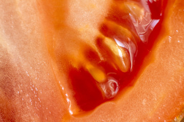 ripe juicy tomato macro