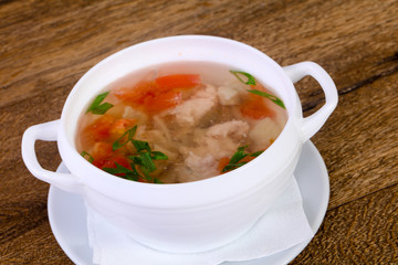 Chicken soup with carrot