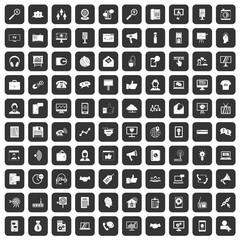 100 help desk icons set in black color isolated vector illustration