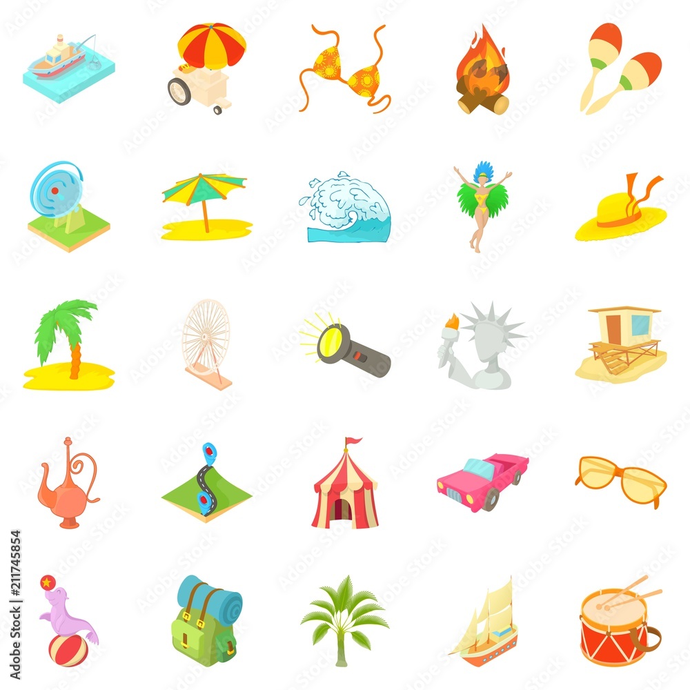 Poster adventure time icons set. cartoon set of 25 adventure time icons for web isolated on white backgroun