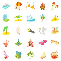 Adventure time icons set. Cartoon set of 25 adventure time icons for web isolated on white background