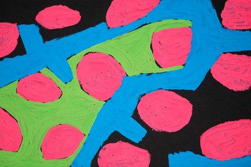 Detial Texture, background and Colorful Image of original Abstract Painting
