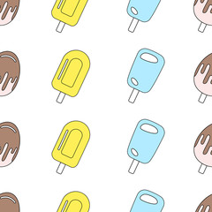 Seamless pattern with ice cream. Vector illustration.
