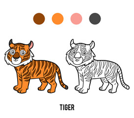 Fototapeta na wymiar Coloring book, Tiger