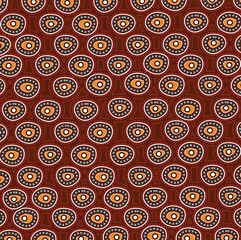 Aboriginal art vector dot background.