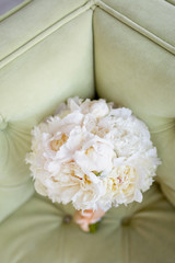 bride's bouquet of white peonies