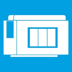 Inkjet printer cartridge icon white isolated on blue background vector illustration