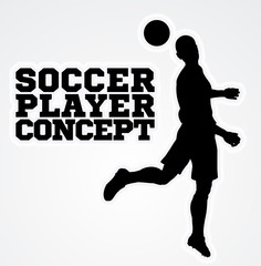 Heading Soccer Football Player Concept Silhouette