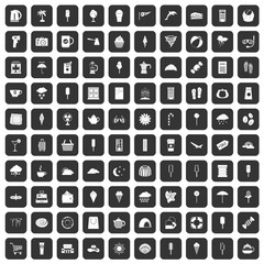100 ice cream icons set in black color isolated vector illustration