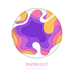 Multicolored abstract layout - vector paper cut banner
