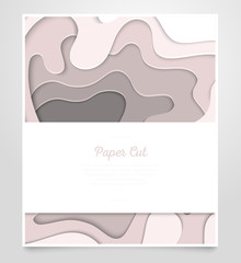 Abstract grey layout - vector paper cut banner