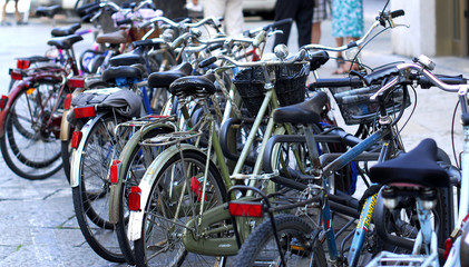 Bicycle park. Verona, Italy