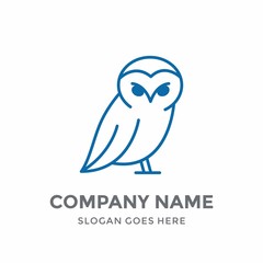 Owl Education Art Learning Children Elegance Luxury Line Bird Cute Animal School Nature Logo Design Vector Icon Template