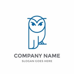 Owl Education Line Bird Cute Elegance Luxury Animal School Nature Logo Design Vector Icon Template