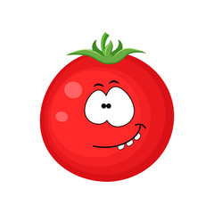 Cute cartoon  red tomato vegetable vector illustration isolated 
