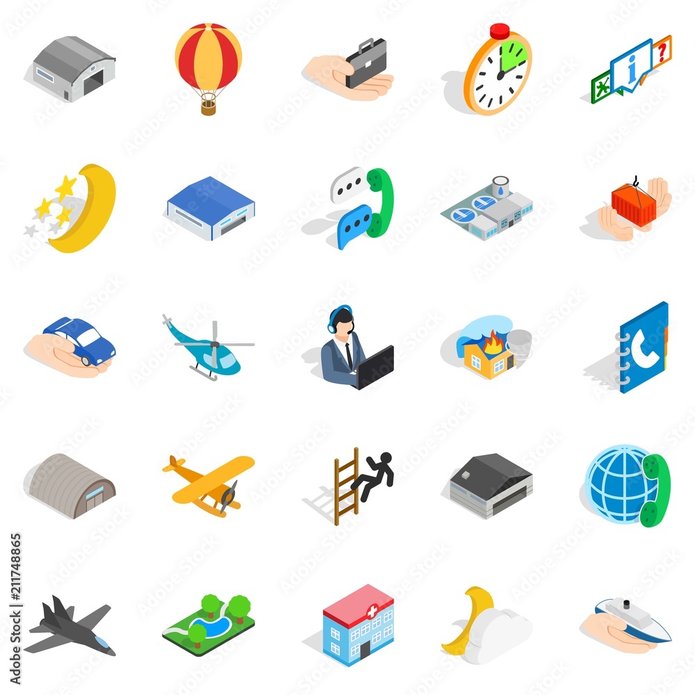 Poster notification center icons set. isometric set of 25 notification center vector icons for web isolated