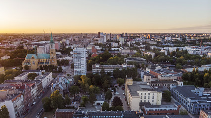 Łódź, Polska. Panorama miasta. - obrazy, fototapety, plakaty