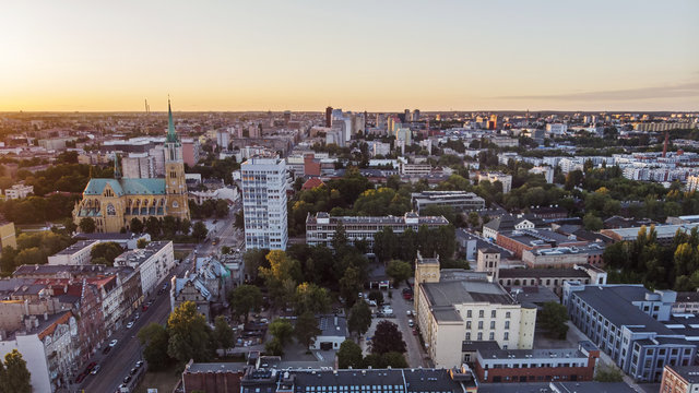 Fototapeta Łódź, Polska. Panorama miasta.