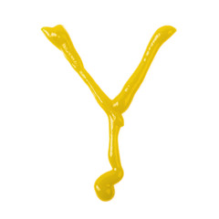 Single letter made of sauce isolated