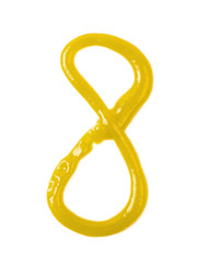 Single number made of sauce isolated