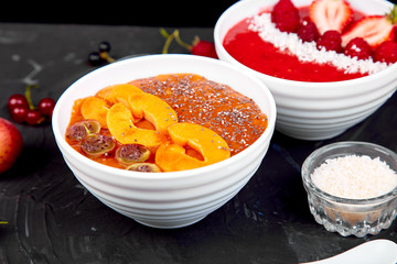 Smoothie bowls. Healthy breakfast bowl