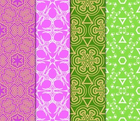 Set of seamless geometric patterns. Idea for creative design. Vector illustration
