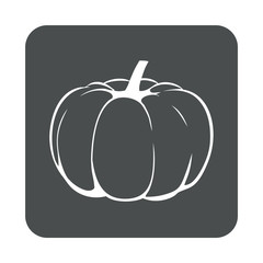 Icono plano dibujo calabaza en cuadrado gris
