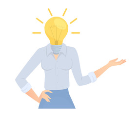 business woman with lamp