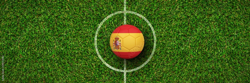 Poster Composite image of football in spain colours