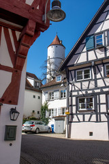 Blick durch die Gassen von Biberach an der Riss zum Gigelturm