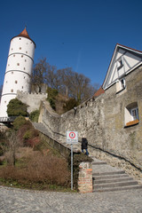 Treppe an der Stadtmauer in Biberach an der Riss zum Gigelturm