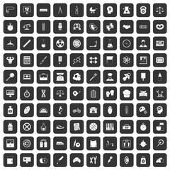 100 libra icons set in black color isolated vector illustration