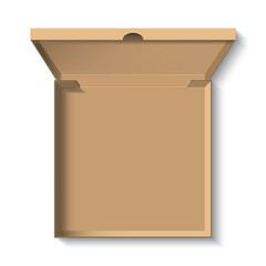 Realistic pizza carton box, vector package design