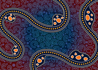 Aboriginal dot art vector background. 