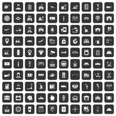 100 loader icons set in black color isolated vector illustration