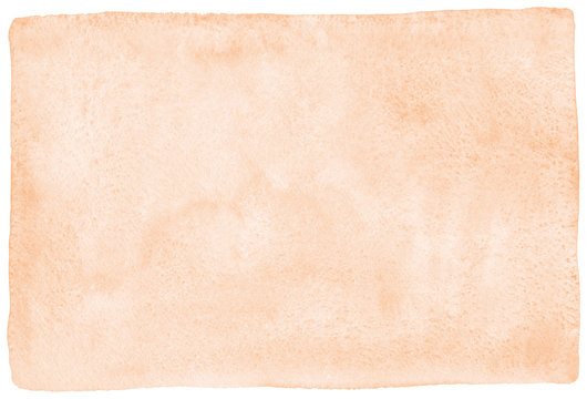 Rose beige, natural watercolor texture with stains and rounded, uneven edges. Pastel, light brown aquarelle template for banners, posters. Human skin, foundation color painted watercolour background.