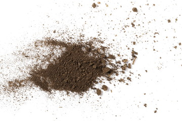 Dirt, soil pile isolated on white background
