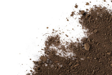 Dirt, soil pile isolated on white background