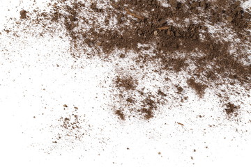 Fototapeta na wymiar Dirt, soil pile isolated on white background