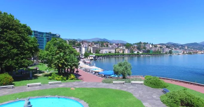 vista di Lugano dal drone