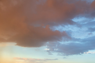 Clouds in the sky at sunset as background