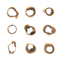 Paper burn mark stain isolated