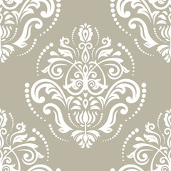 Orient classic white pattern. Seamless abstract background with repeating elements. Orient background