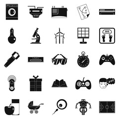 Robot icons set. Simple set of 25 robot icons for web isolated on white background