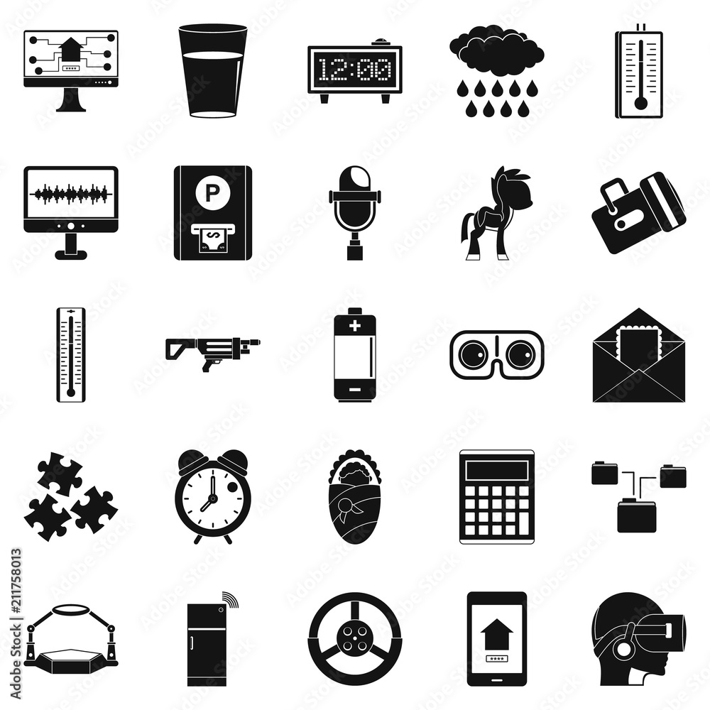 Poster technical specialist icons set. simple set of 25 technical specialist icons for web isolated on whit