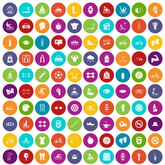 100 men health icons set in different colors circle isolated vector illustration