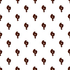 Number 6 from latin alphabet with numbers and symbols made of dark melted chocolate